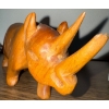 Image 5 : Hand Carved Wooden Rhinoceros Figurines 7L - Slight Damage See Photo