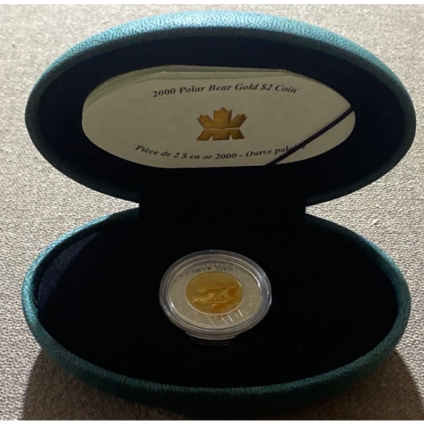 2000 Polar Bear Gold $2 Coin 91.67% 22K Gold 11.40 Grams