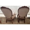Image 2 : Pair of Queen Anne Style Chairs plus Ottoman