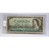Image 1 : 1954 Canadian 1Dollar Bill - ERROR Missing Serial Number, Signatures off Centre, Yellow only Reverse