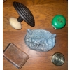 Image 4 : Rare Northwood Cobalt Carnival Glass Candy Dish w/ Cake Stand Yo Yo Pro & More