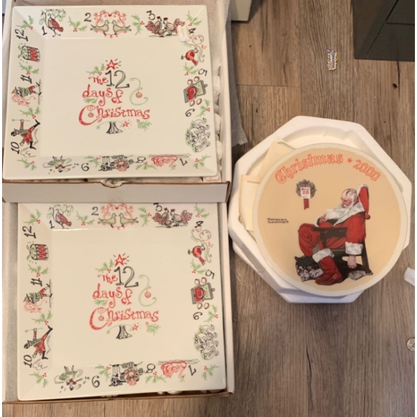 Holidays: 12 Days of Christmas Plates  (10W) & Normal Rockwell Christmas 2k Limited Edition (8.5W) 