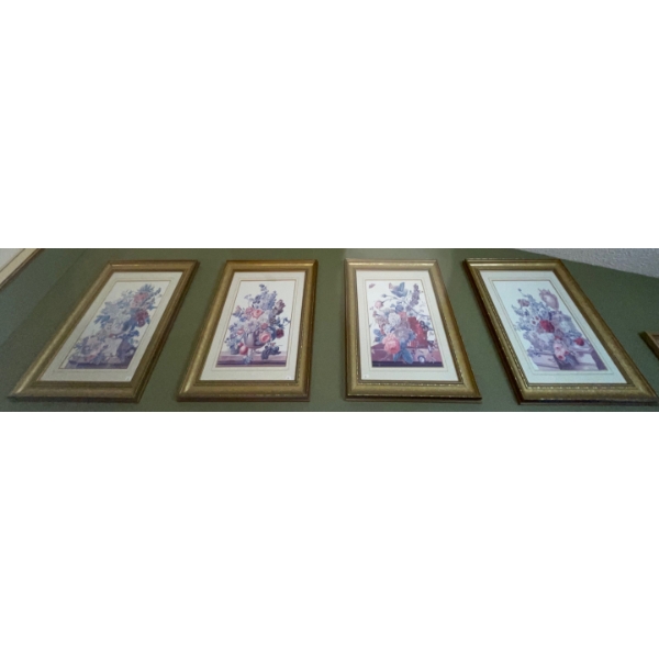 Floral Art Prints 4 Pieces Gold Guild Frames 24 x 20