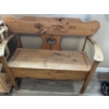Image 2 :  Rolling table cart with two stools, handmade wooden magazine stand, and a solid wood welcome bench 