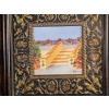 Image 2 : Pair Of Vintage Framed Artworks Mediterranean-Style Balcony Scene & Art Print "The Departure"