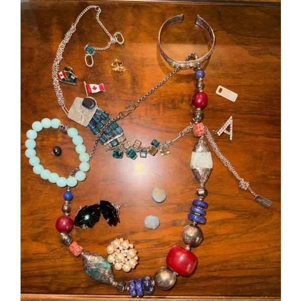 Decorative Tribal Style Stone Embelished Fashion Jewelry Collection - Letter 'A'