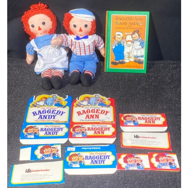 Raggedy Anne & Andy Dolls & Mint Condition Book