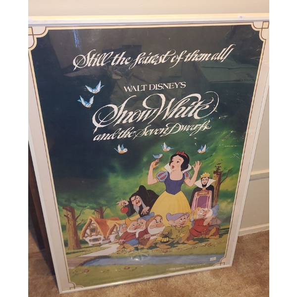 Snow White Movie Poster, 28 X 40 Framed Under Glass