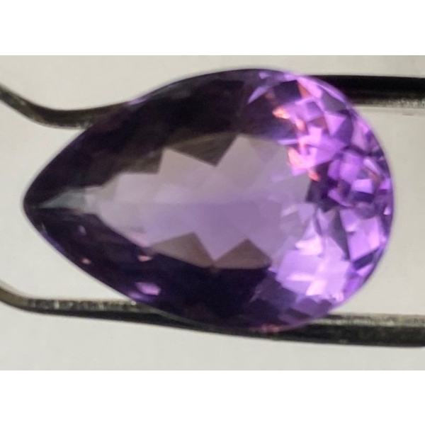Medium Purple Amethyst 14.3 ct Pear Shaped Faceted