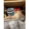 Image 8 : AC/DC stinger two welder with several welding rods, including number of grinding discs welding mask