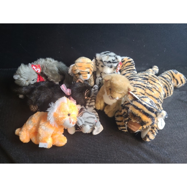 Beanie Babies Felines: Assorted Housecats, Tigers and Lion