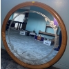 Image 3 : Round Mirror 40"diameter & Small Cherry Wood Side Table