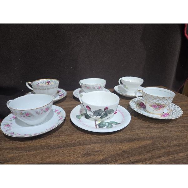 Set of Teacups w/ Saucers - Roy Kirkham, Castle China, and More! 