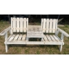 Image 2 : White Wood Garden Bench For Two 