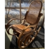 Image 1 : Vintage Bent Wood Rocking Chair w/Woven Cane Seat & Back