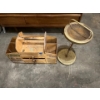 Hand Made Wood Tool Box With Vintage Brass Ashtray L25 H15 W11