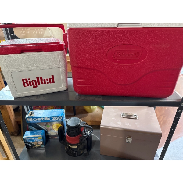 Coleman Cooler, Metal Container, Craftsman Router Model No. 315-242070, more 