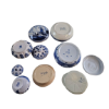 Image 7 :  Collection Of Vintage Delft Blue Trinket Boxes.