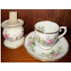 Image 3 : Collection of Vintage Porcelain Items- Floral Tea Cup & Saucer, Sugar Bowl, Heart Shaped Trinket Box
