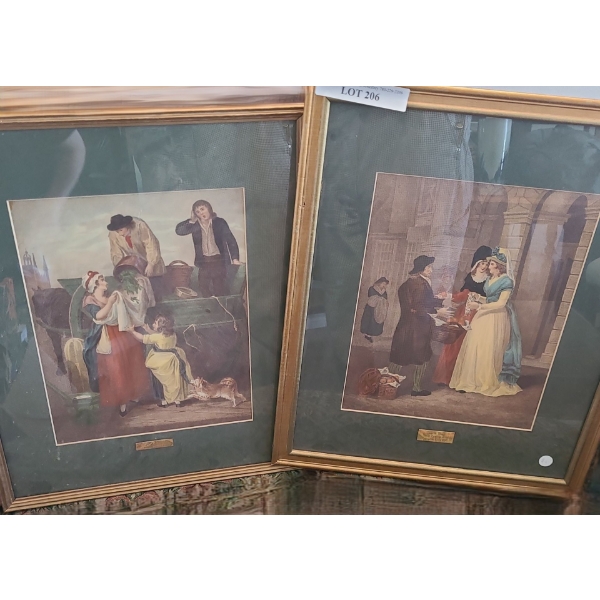 Prints: Sweet China Oranges 18 w 22 h and Fresh Gathered Peas 17 w 21 h Both Framed Under Glass