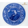 Image 1 : Three Decorative Plates, Including Charles Dickens Portrait, Blue Floral, and Scalloped Floral