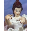 Image 6 : Vintage Dresen Capodimonte Lace Porcelain Seated Lady Figure 3.5H