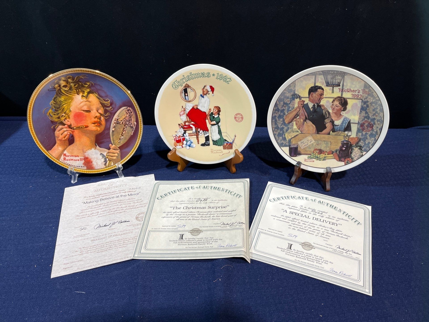3 Plate Collection Set of Three Collectors Plates with original boxes and COA - Beck ...