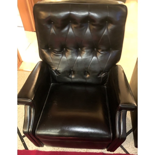 Genuine Leather Reclining Accent Chair 31x36