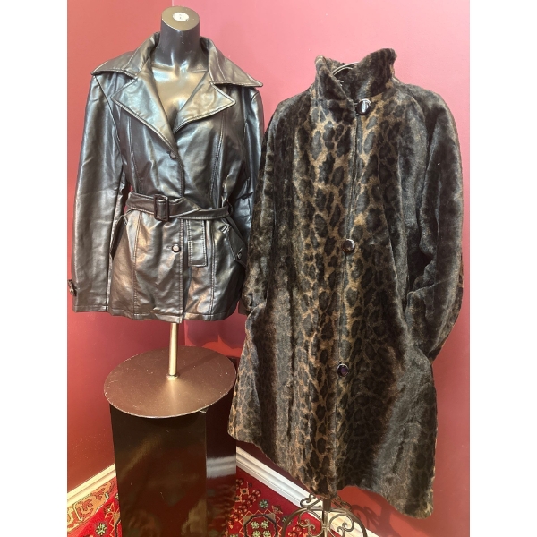 Ladies Outerwear - Faux Fur & Vegan Leather Size Large 