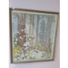 Image 1 : Framed Needlepoint of Flowers in Forest  23 X 26