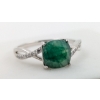 Image 1 : 2.4 ct Certified Silver Emerald gemstone RIng ($4,057 Appraisal)