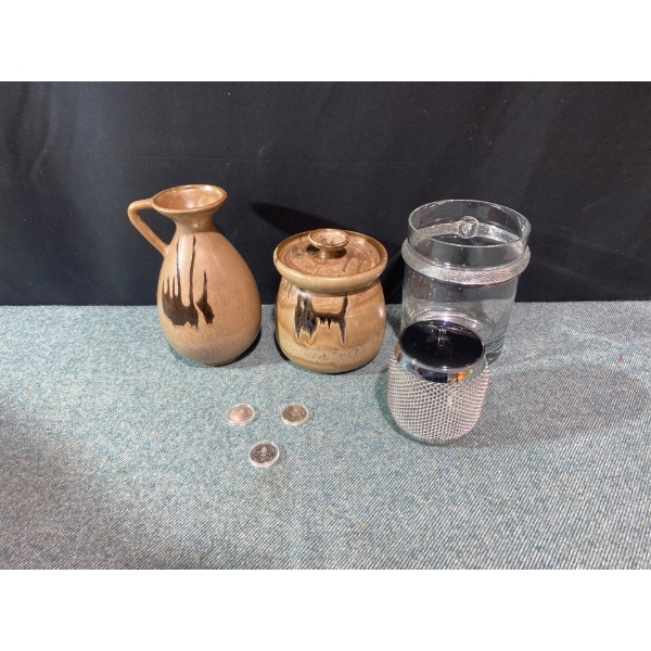 Vases & Silver Plated Regina Commemorative Coins 