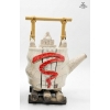 Image 9 : Unique Ceramic Teapot With A Bamboo Handle 9''INCHES HEIGHT , Wedgwood  Candle Holders , Glass Art.