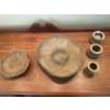 Image 4 : Charles Hilton Clay-Fruit bowl and 3 candlestick holders