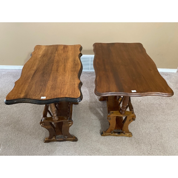 Mid Century Maple Side Table Magazine Wracks 23L x 14W x 23T