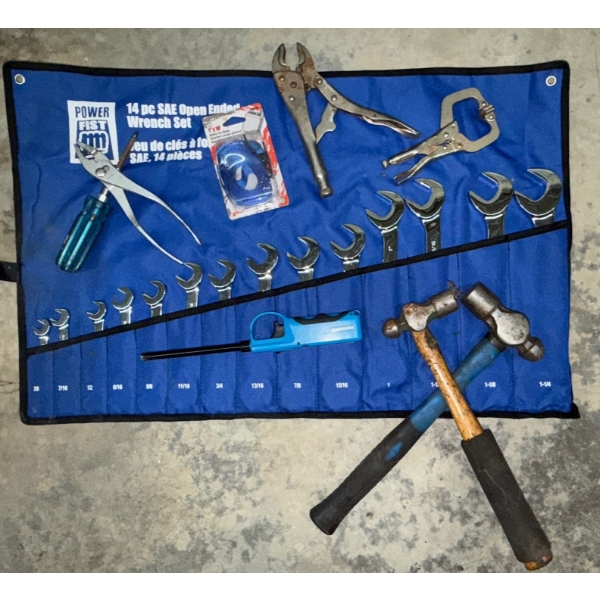 Power Fist 14pc SAE Open Ended Wrench Set ++ Locking Pliers & Hammers