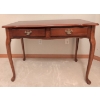 Image 1 : Vintage Queen Anne Style Cherry Wood Console Table - French Provincial 