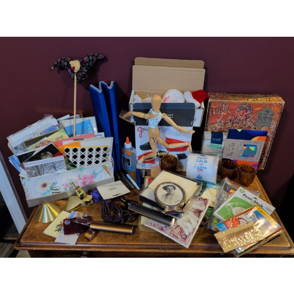Craft Collection - Assorted Cardstock Colored Pencils Photo Frames Magnification Device & more