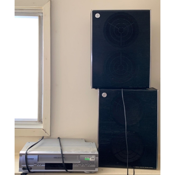 Sylvania Video Cassette Recorder w/ 2 Sony Passive Radiator Speakers 
