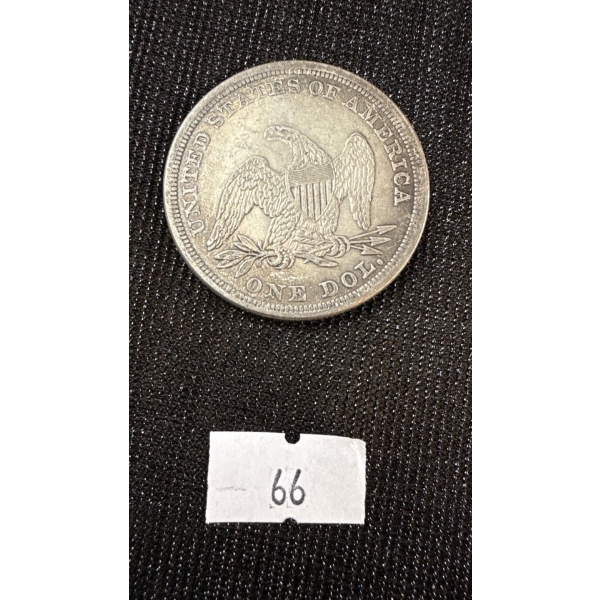 1862 United States Seated Liberty Dollar Coin - Silver