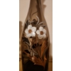 Image 3 : Bohemian Glass Decanters- Tallest w/ Painted Flowers: 14 T
