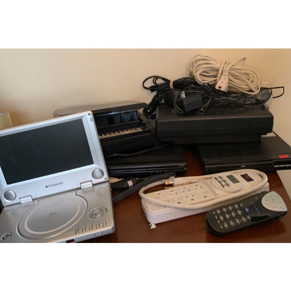 Sylvania DVD Player w/ Paper Shredder Assorted Wires & More