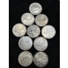 Image 1 : Silver Canadian Quarters x10 variety of dates .800 58.1 g
