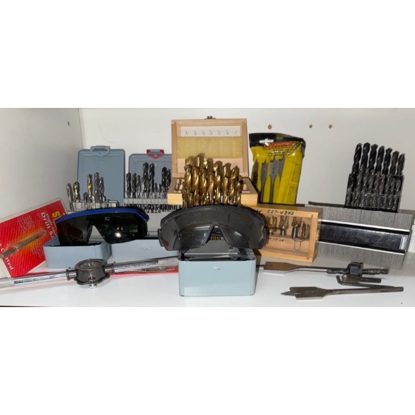 Cupboard Full Of Drill Bits & Wood Working Bits ++ Saftey Glasses Too