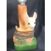 Image 4 : Two Vintage Deer Lamps w/ White Shades 5 W, 3 D, 14 T to Top of Shade 	