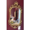 Image 2 : Gold Trimmed Mirror  (31L) w/ Vintage Florentine Gold Gilt Italian Serving Tray 