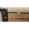 Image 10 : Wood and Metal Bound Trunk With Curved Top, 20 in x 34 in x 17 in