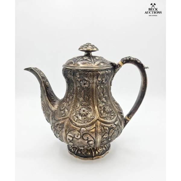 Antique Silver-Plated Coffee Pot Early 20th Century 10''INCHES HEIGHT. 