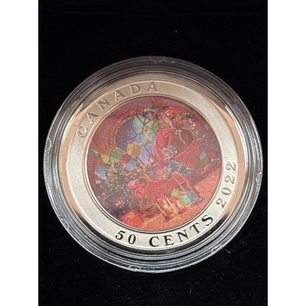 2022 50 Cent Santa's Sleigh Lenticular Coin