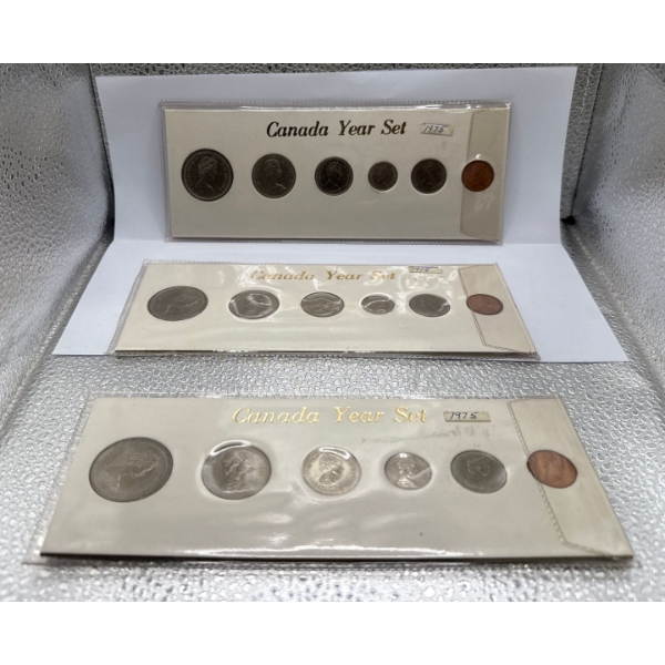 1975 Canadian 6 Coin Sets (3)